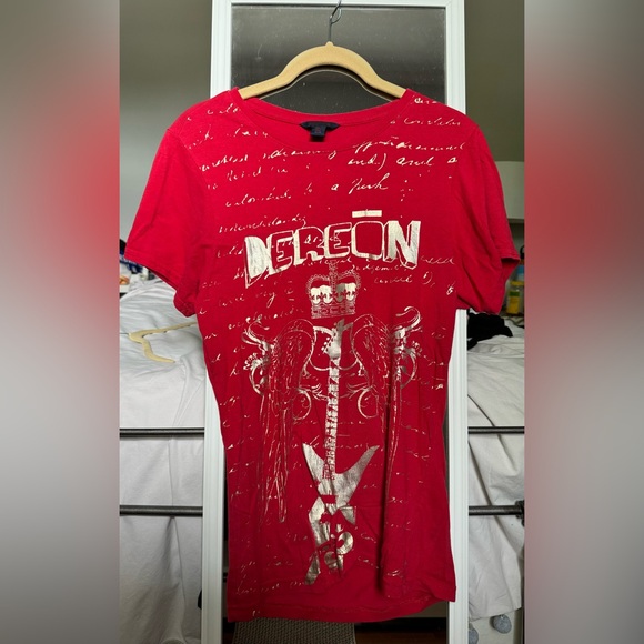 Dereon Red/Gold Printed T-shirt - Picture 1 of 4